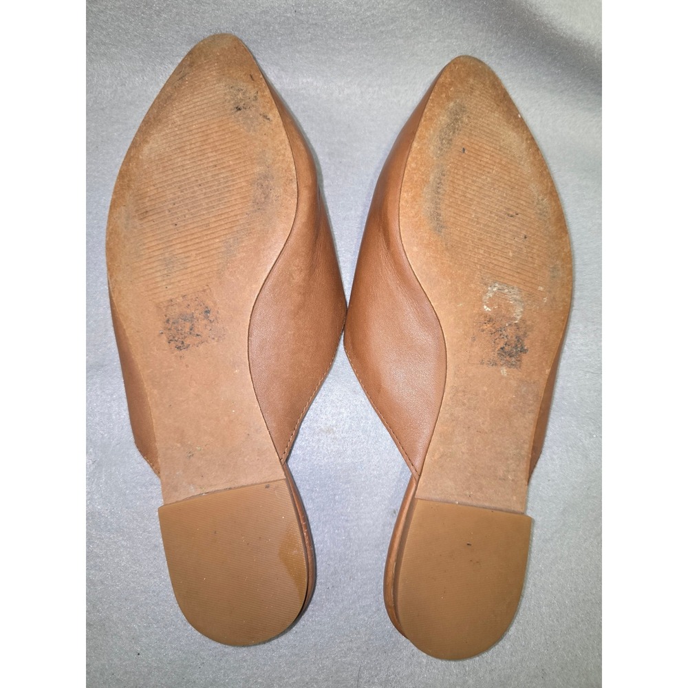 Madewell Women's Brown Leather Pointed Toe Mule Flats Size 6.5 - Picture 7 of 9